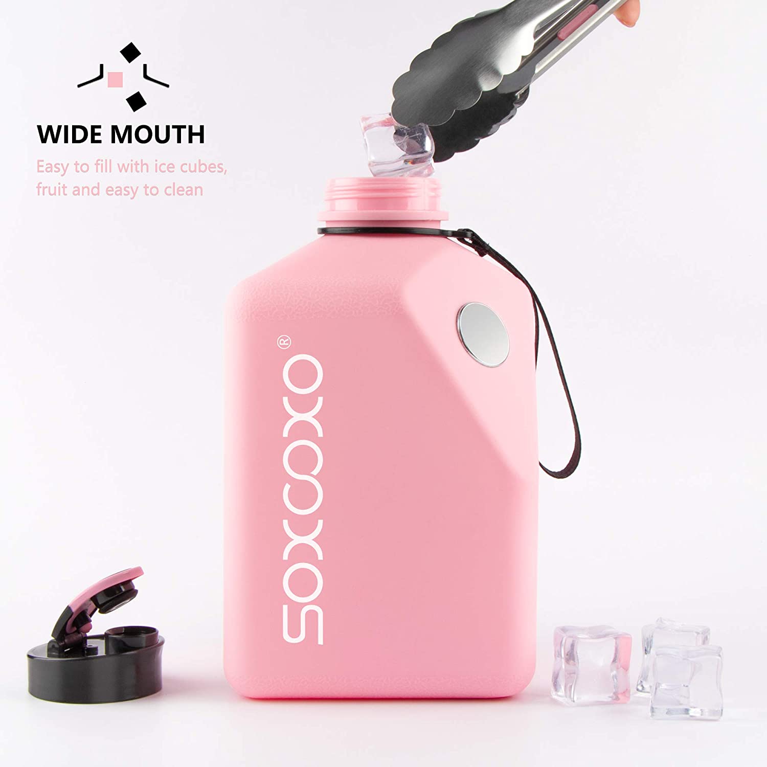 Stainless Steel 1.3 Litre Water Bottle Soft Pink BPA free Metal Gym Water