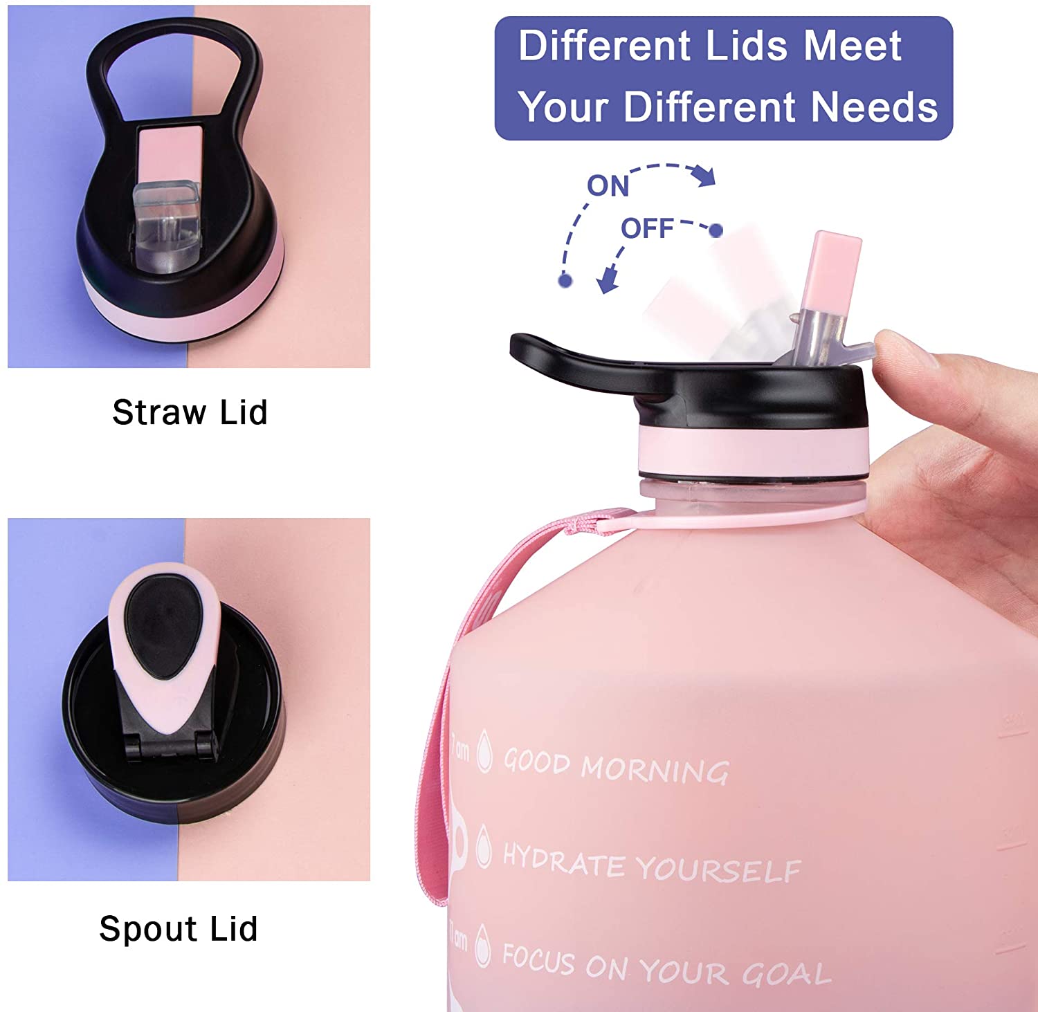 FUNUS 1 Gallon Water Bottle Motivational Water Bottle with Time Marker –  FUNUS WATER BOTTLE